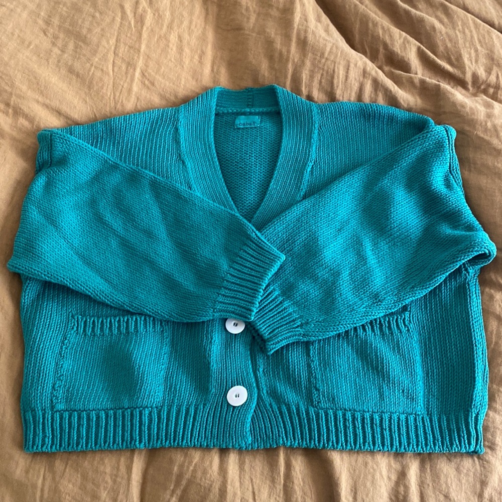 Babaa No 22 cardigan in tree fern